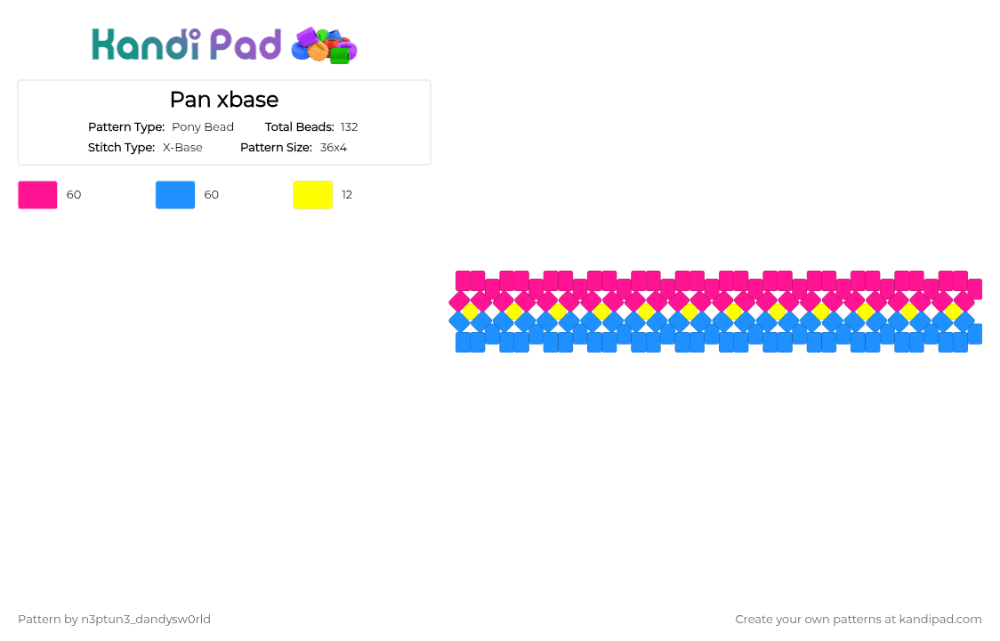 Pan xbase - Pony Bead Pattern by n3ptun3_dandysw0rld on Kandi Pad - light blue, pink