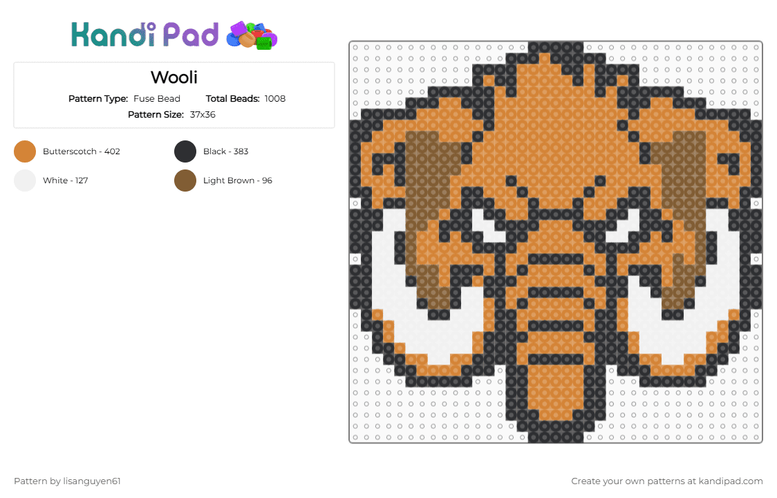 Wooli - Fuse Bead Pattern by lisanguyen61 on Kandi Pad - dj, edm, mammoth, music, orange, wooli