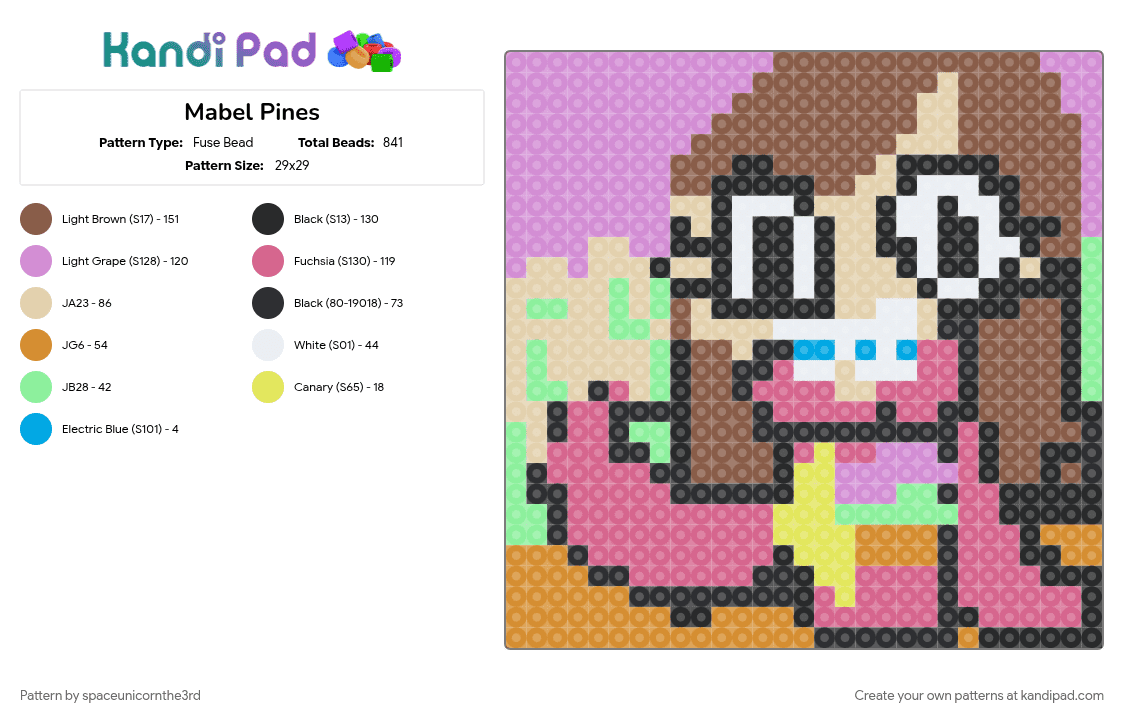 Mabel Pines Fuse Bead Pattern - Kandi Pad | Kandi Patterns, Fuse Bead ...
