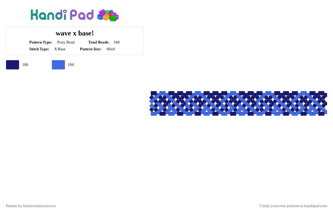 wave x base! - Pony Bead Pattern by lunalovesitssoncoco on Kandi Pad - blue,purple