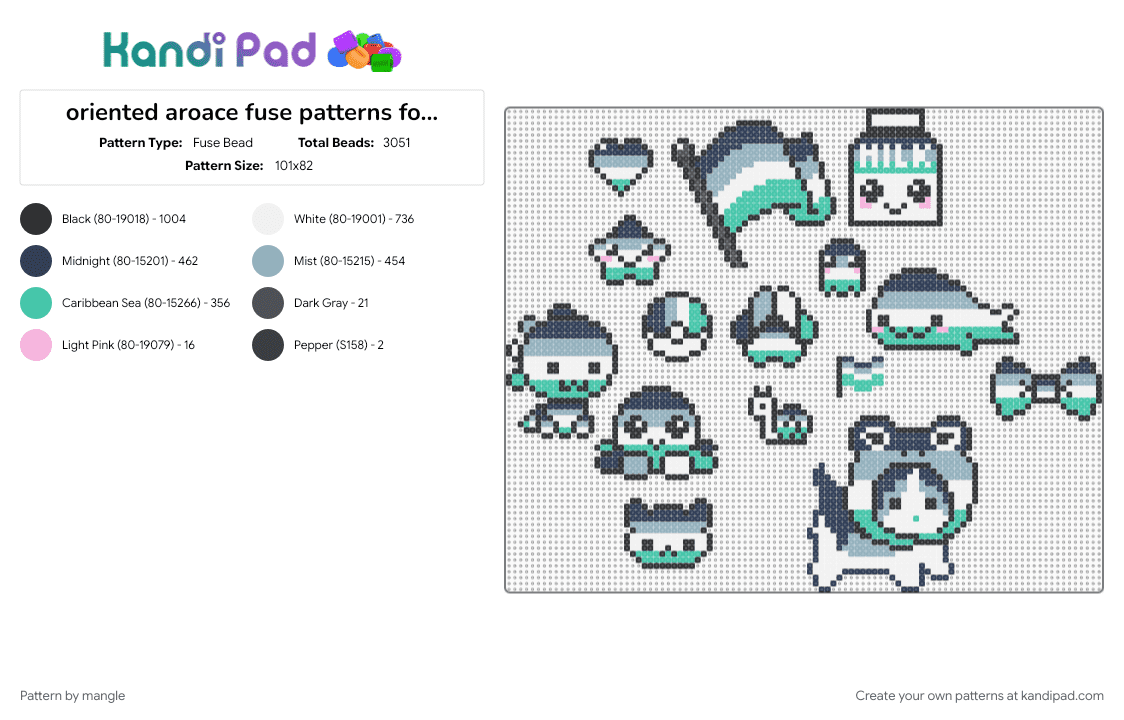 oriented aroace fuse patterns for [R3DACT3D] :3 - Fuse Bead Pattern by mangle on Kandi Pad - charm, charms, keychain, lgbt, lgbtq, lgbtqia, pride, set