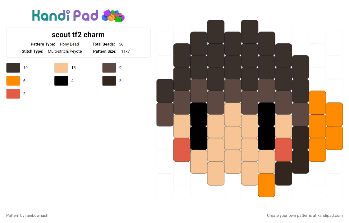 scout tf2 charm - Pony Bead Pattern by rainbowhash on Kandi Pad - beige, brown, shooter, team fortress 2, valve, video game