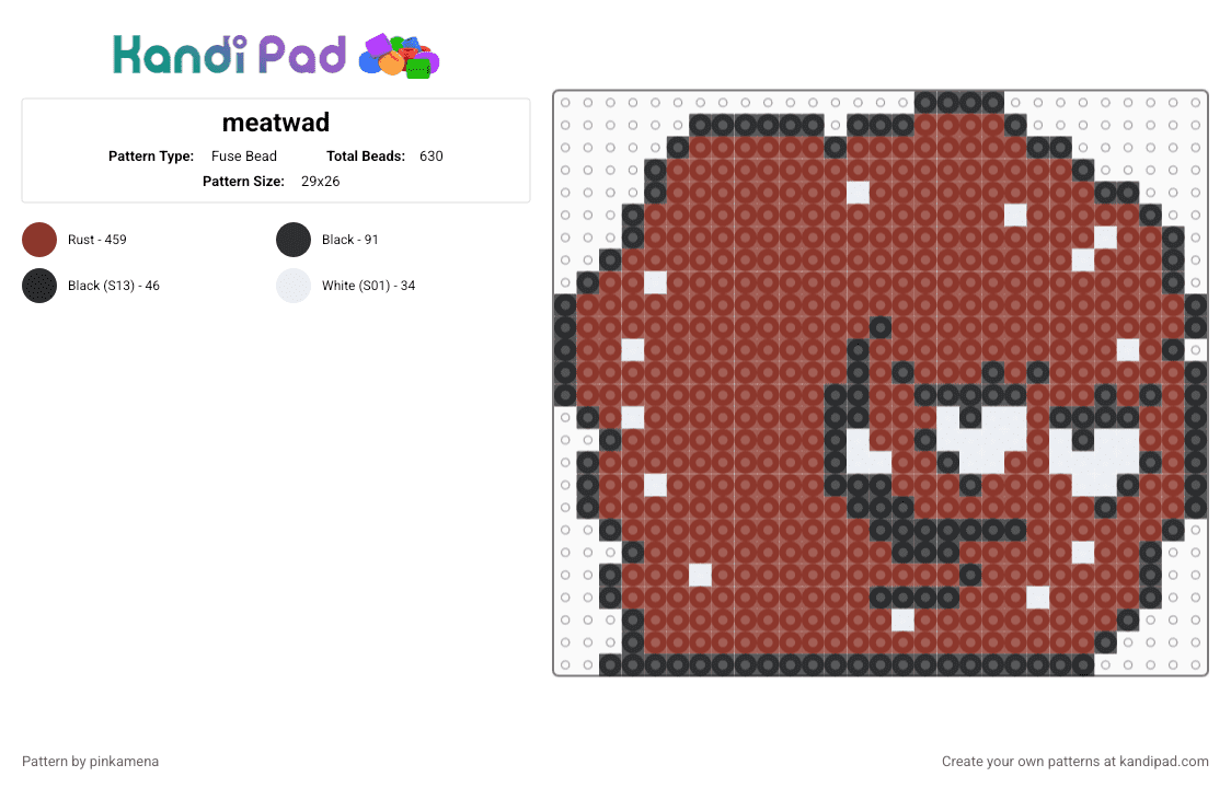 meatwad - Fuse Bead Pattern by pinkamena on Kandi Pad - red,athf,aqua teen hunger force,adult swim
