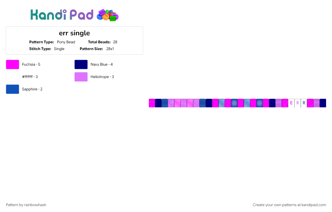 err single - Pony Bead Pattern by mangle on Kandi Pad - adult swim, animated, animation, aqua teen hunger force, athf, cartoon, pink, tv show