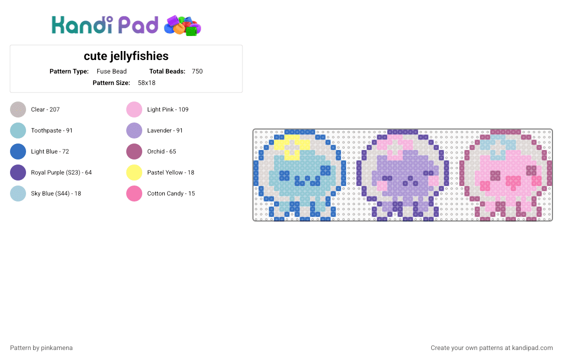 cute jellyfishies - Fuse Bead Pattern by pinkamena on Kandi Pad - beige,pink,kawaii,sea creature,animal,charm,keychain,jelly fish