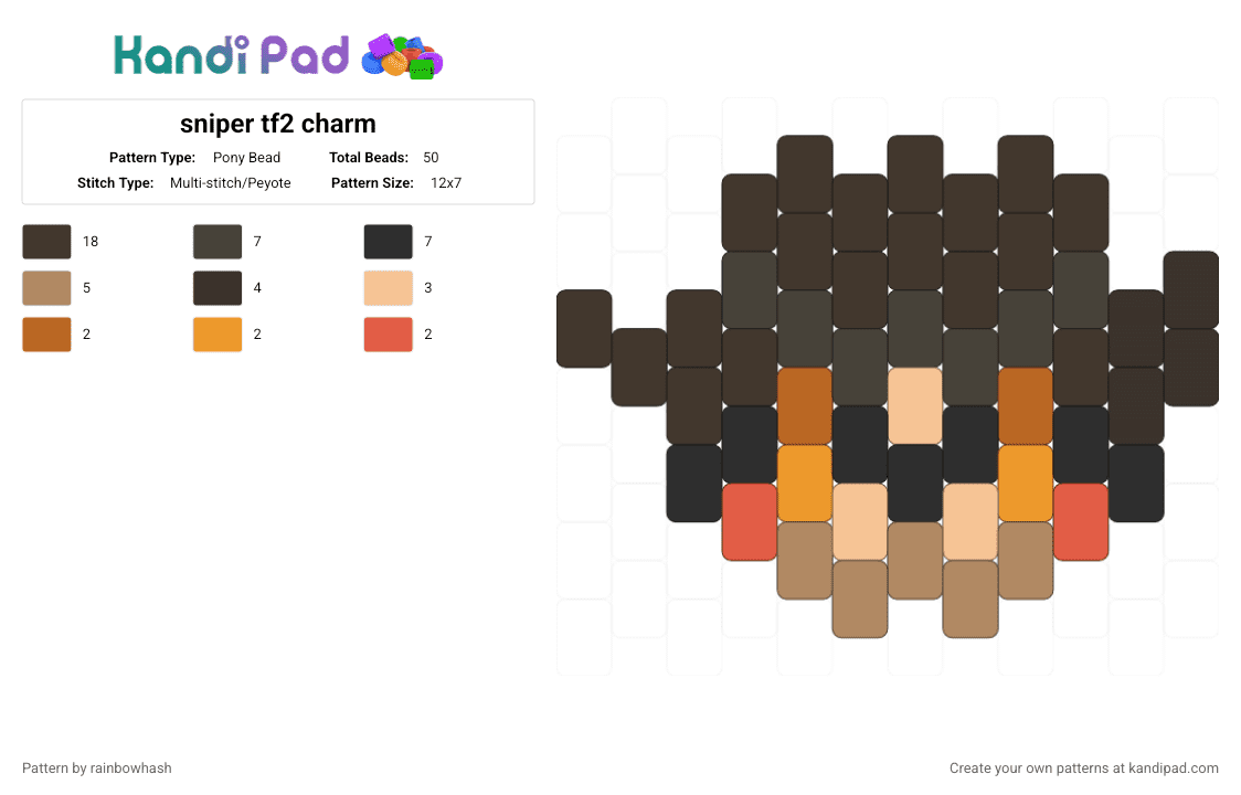 sniper tf2 charm - Pony Bead Pattern by rainbowhash on Kandi Pad - brown, shooter, team fortress 2, valve, video game