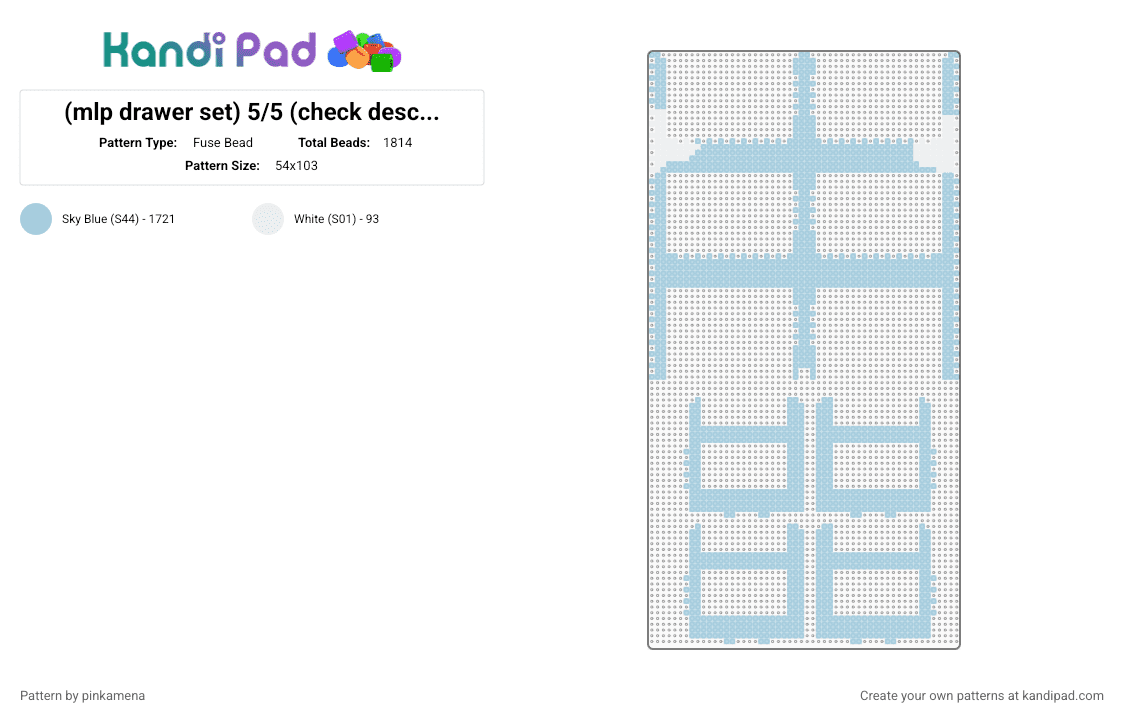 (mlp drawer set) 5/5 (check desc for assembly) - Fuse Bead Pattern by rainbowhash on Kandi Pad - light blue,my little pony,cute,kawaii,decor,decoration,chest,3d