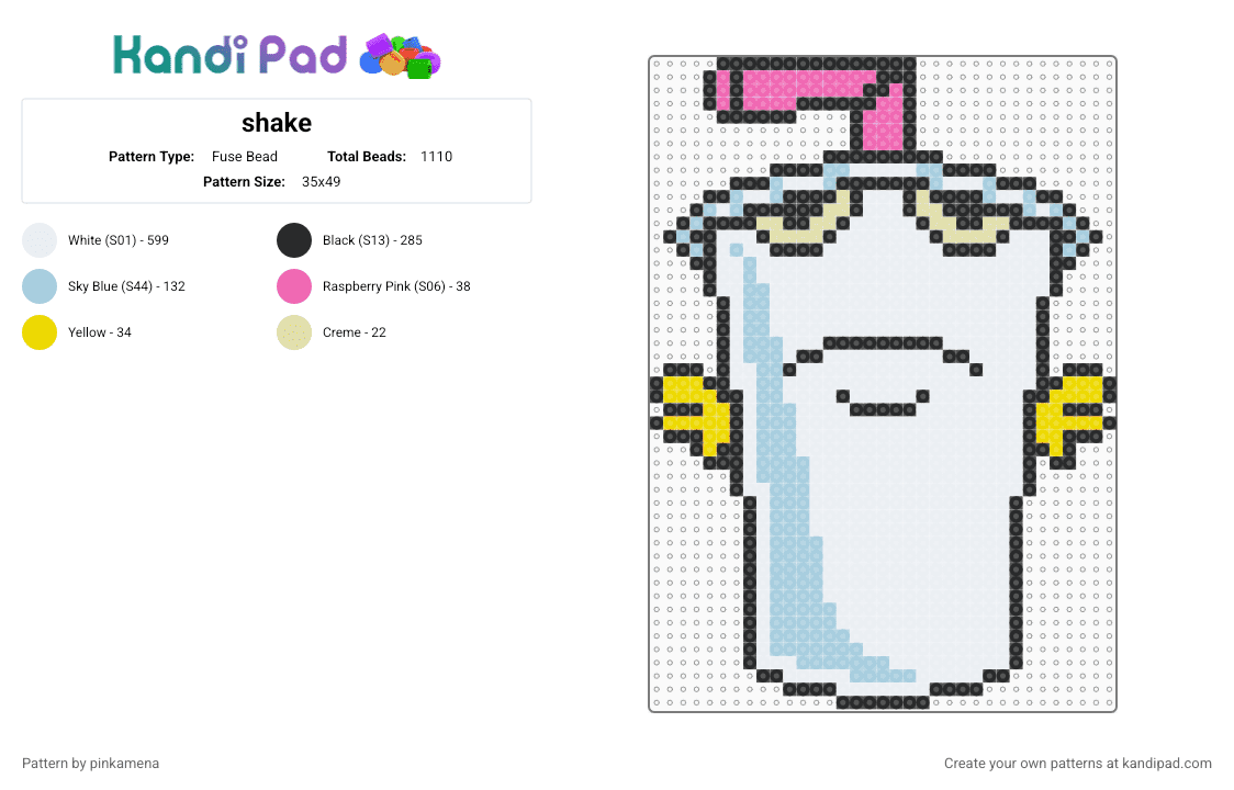 shake - Fuse Bead Pattern by pinkamena on Kandi Pad - master shake,cartoon,white,light blue,athf,aqua teen hunger force,adult swim