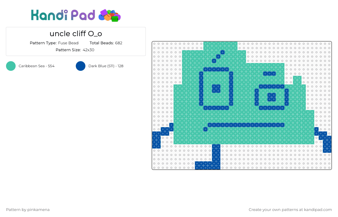 uncle cliff O_o - Fuse Bead Pattern by mangle on Kandi Pad - aqua teen hunger force, athf, err, ignignokt, mooninite, mooninites, teal