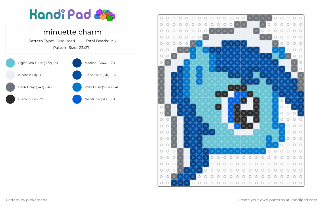 minuette charm - Fuse Bead Pattern by mangle on Kandi Pad - accessory, animal, blue, cartoon, colgate, horse, keychain, mlp, my little pony