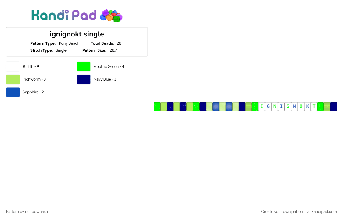ignignokt single - Pony Bead Pattern by mangle on Kandi Pad - adult swim, animated, animation, aqua teen hunger force, athf, cartoon, green, tv show