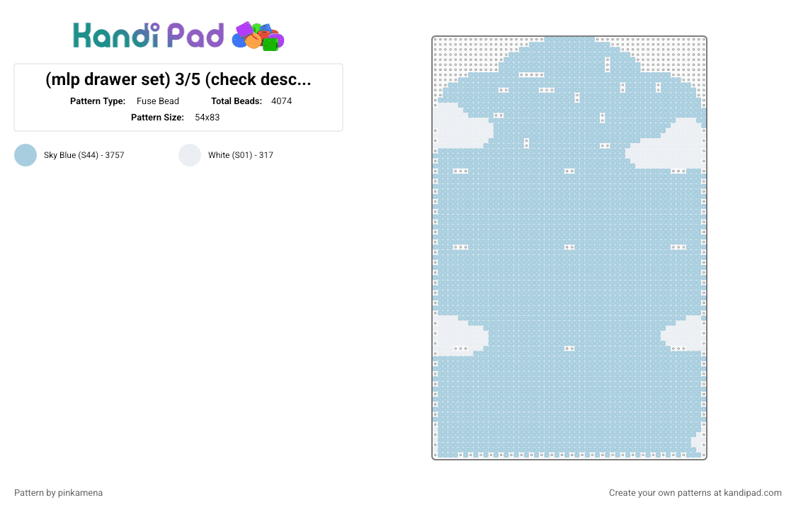 (mlp drawer set) 3/5 (check desc for assembly) - Fuse Bead Pattern by rainbowhash on Kandi Pad - light blue,cute,kawaii,my little pony,chest,3d,decor,decoration