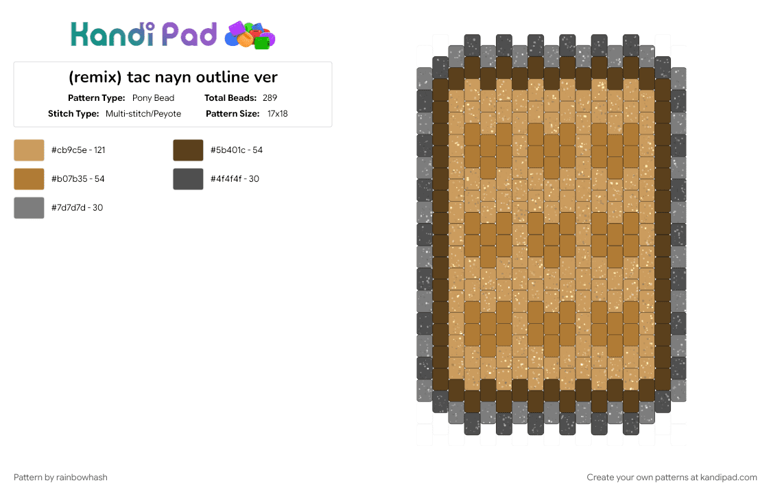 (remix) tac nayn waffle outline ver - Pony Bead Pattern by rainbowhash on Kandi Pad - banner, decoration, emo, kitty cat decor, nyan cat, orange, scene, scenemo, wall panel