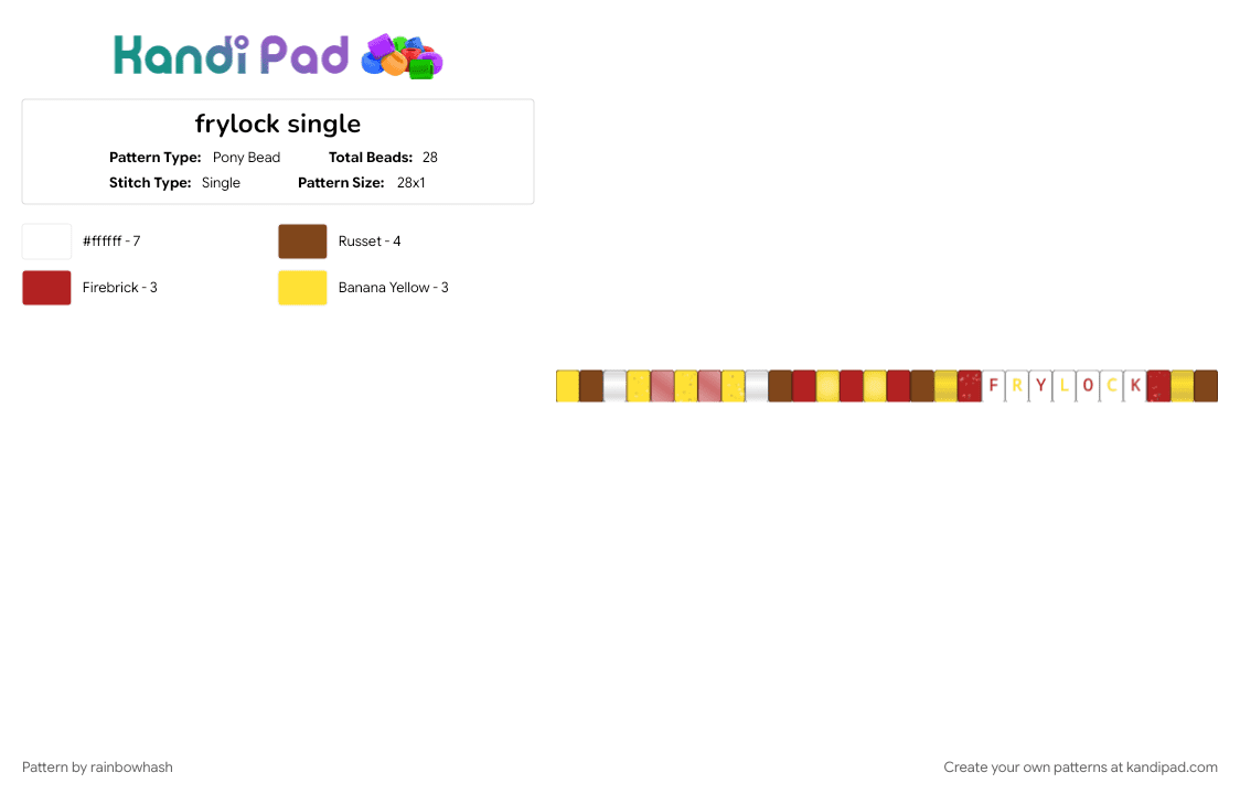 frylock single - Pony Bead Pattern by mangle on Kandi Pad - adult swim, animated, animation, aqua teen hunger force, athf, cartoon, red, tv show, yellow