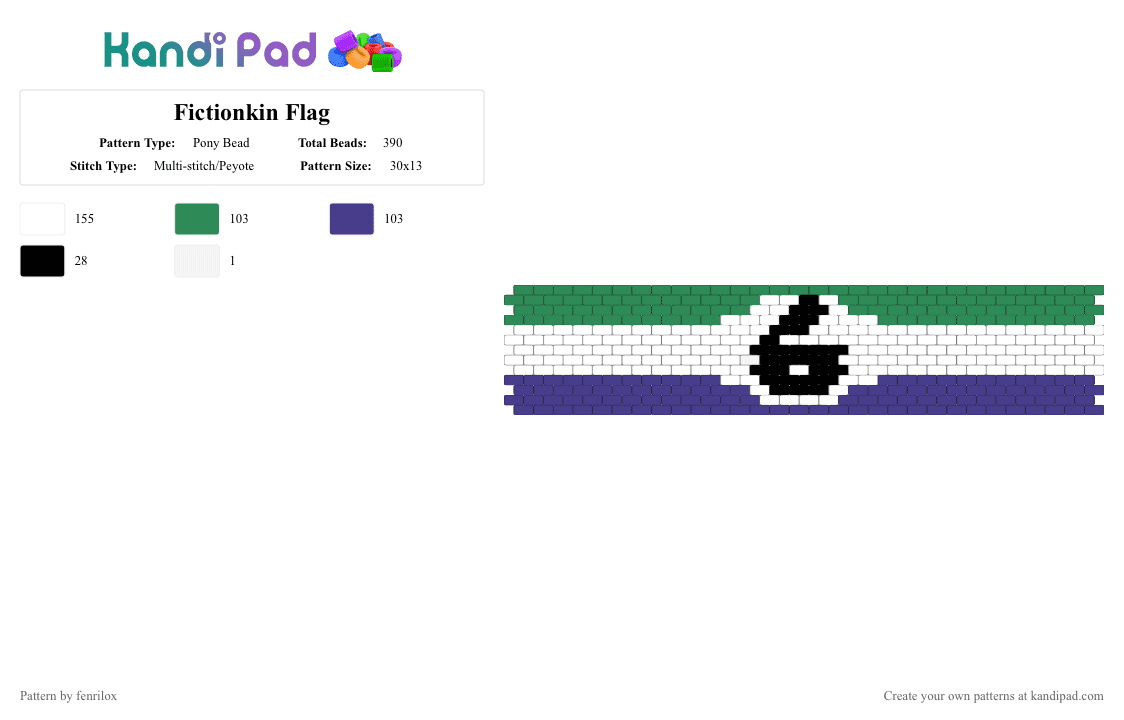 Fictionkin Flag Pony Bead Pattern - Kandi Pad | Kandi Patterns, Fuse ...