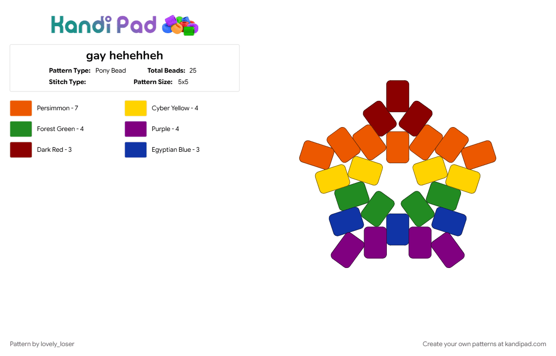 gay hehehheh - Pony Bead Pattern by lovely_loser on Kandi Pad - 