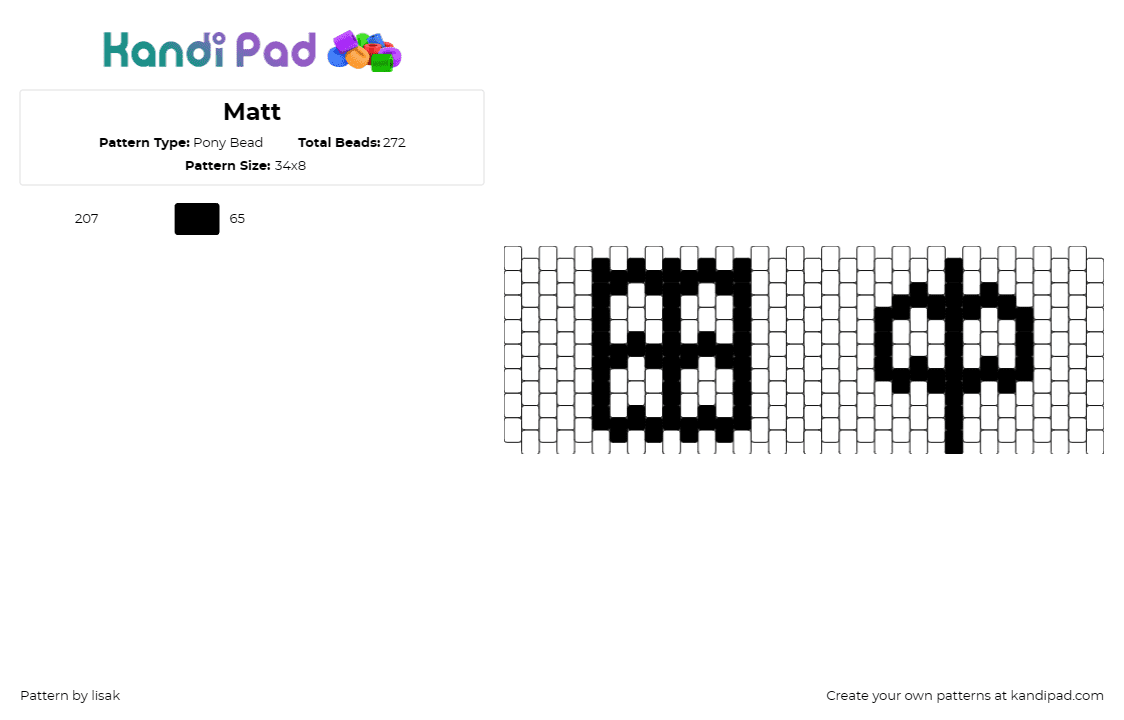 Matt - Pony Bead Pattern by lisak on Kandi Pad - 