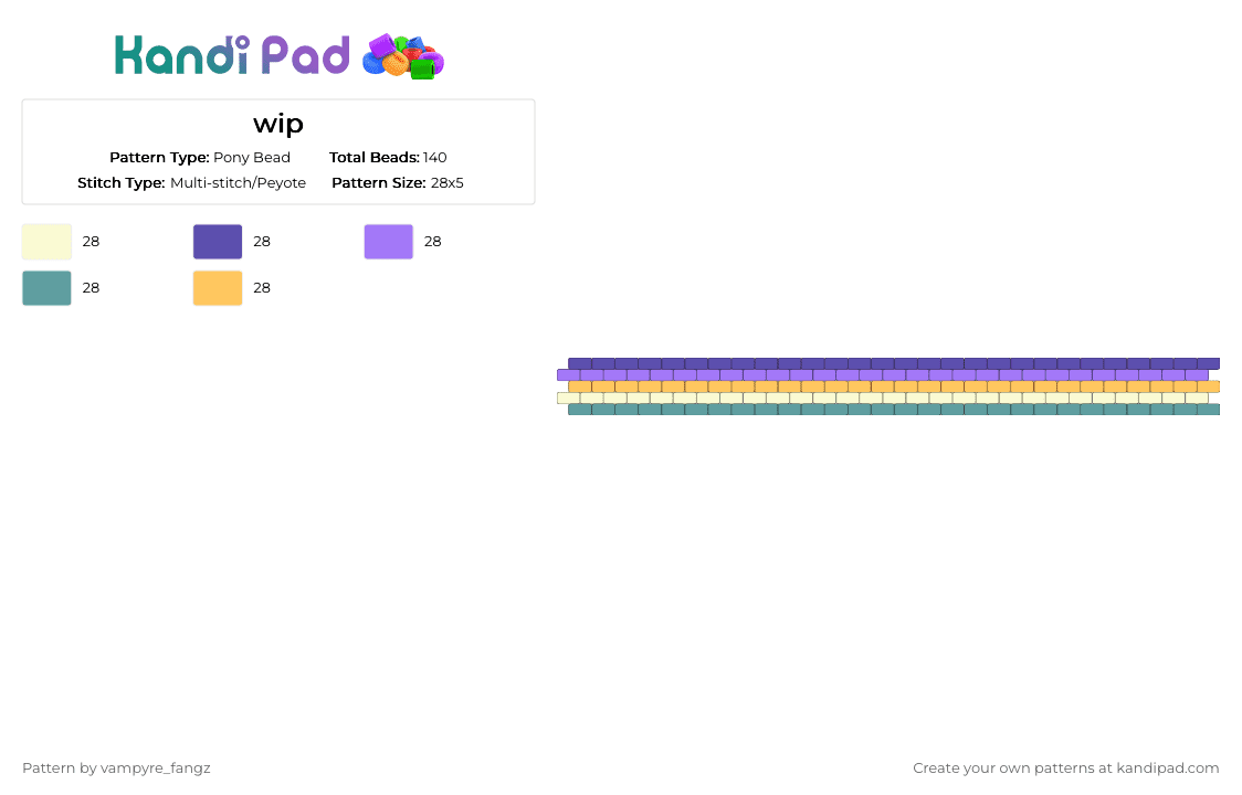 median system cuff ! - Pony Bead Pattern by vampyre_fangz on Kandi Pad - purple,pink,teal,orange