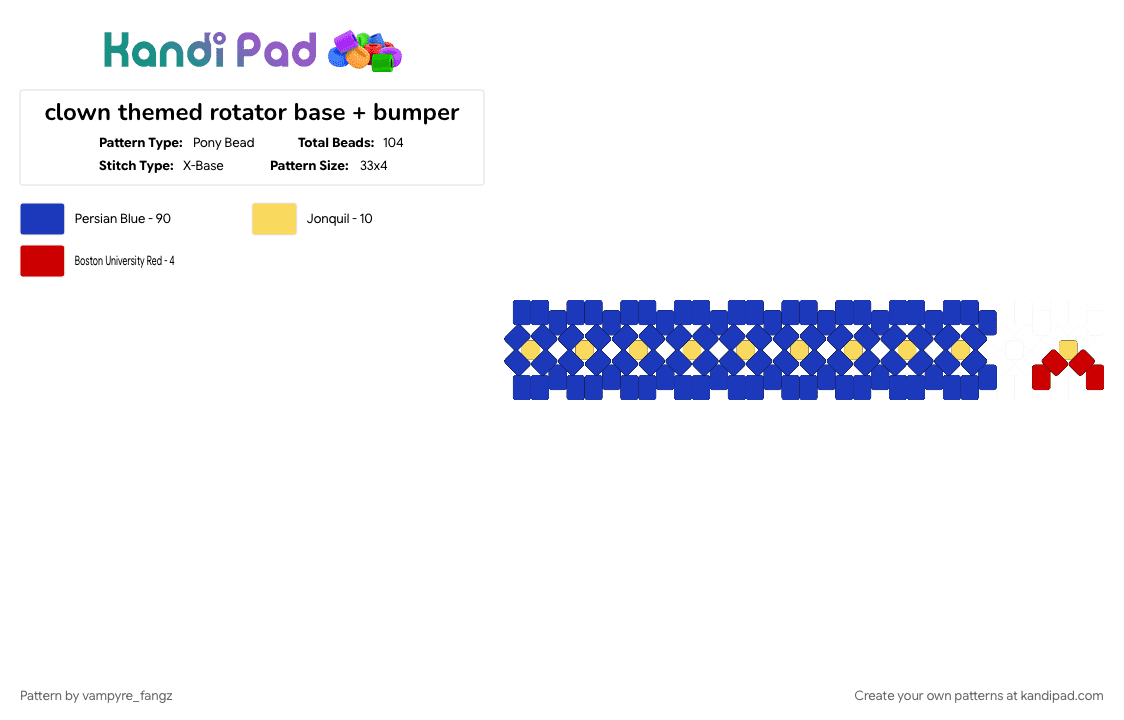 clown themed rotator base + bumper - Pony Bead Pattern by vampyre_fangz on Kandi Pad - purple