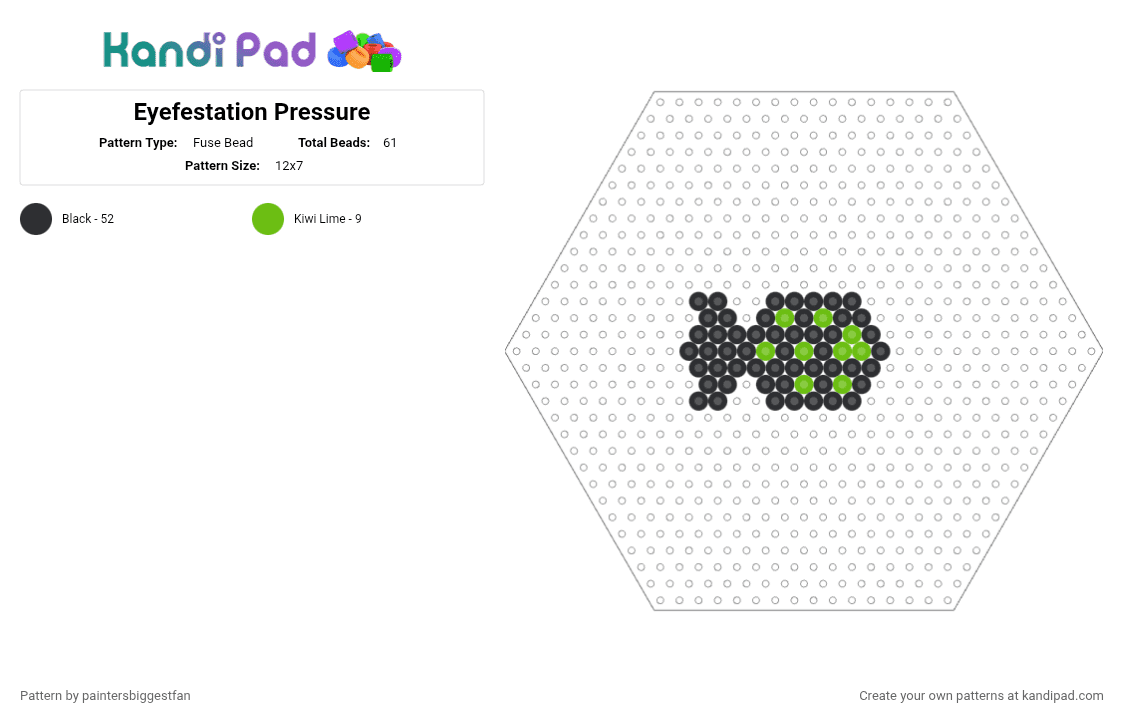 Eyefestation Pressure - Fuse Bead Pattern by paintersbiggestfan on Kandi Pad - black