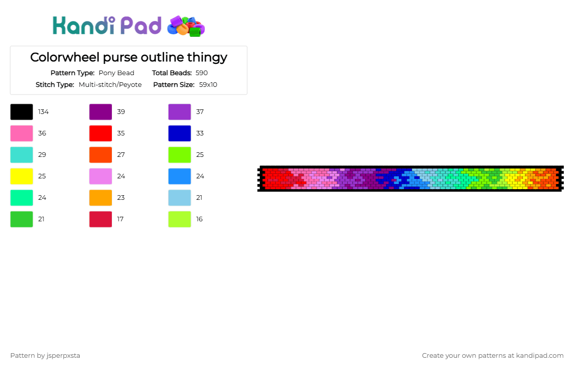 Colorwheel purse outline thingy - Pony Bead Pattern by jsperpxsta on Kandi Pad - bag, colorful, colorwheel, green, osc, panel, pink, purple, strap