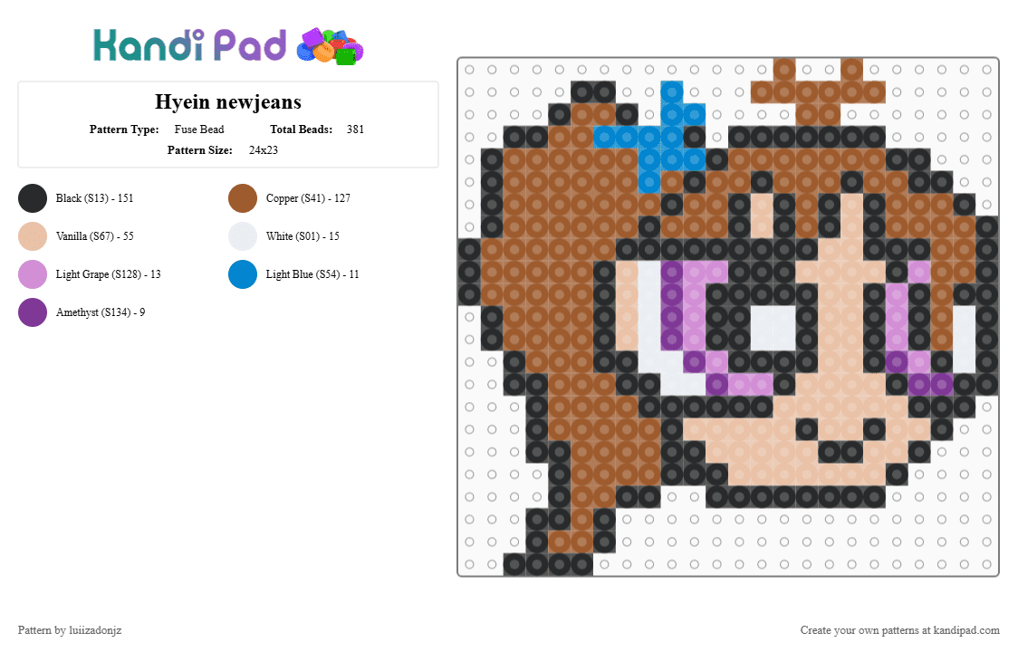 Hyein_newjeans - Fuse Bead Pattern by luiizadonjz on Kandi Pad - beige, newjeans, tan