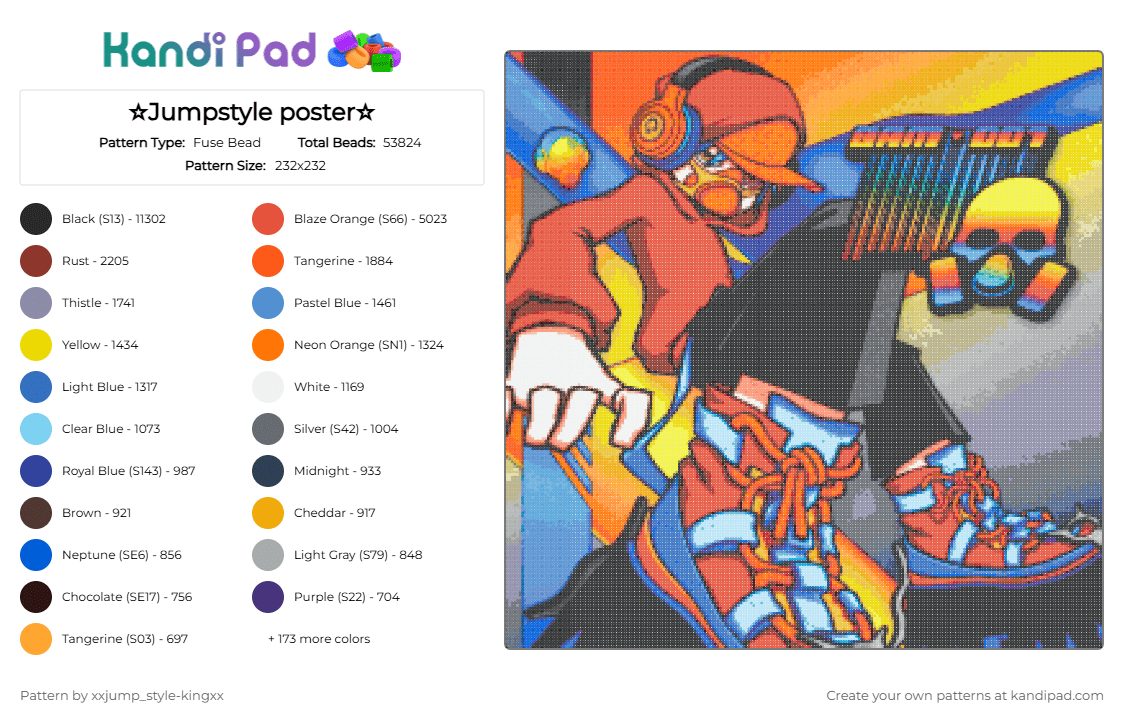 ☆Jumpstyle poster☆ - Fuse Bead Pattern by xxjump_style-kingxx on Kandi Pad - 