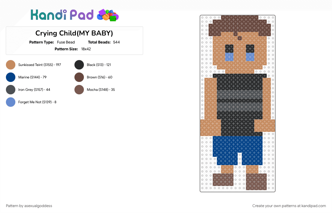 Crying Child(MY BABY) - Fuse Bead Pattern by artemismoongoddess on Kandi Pad - cryingchild, cute, fnaf, love, tan