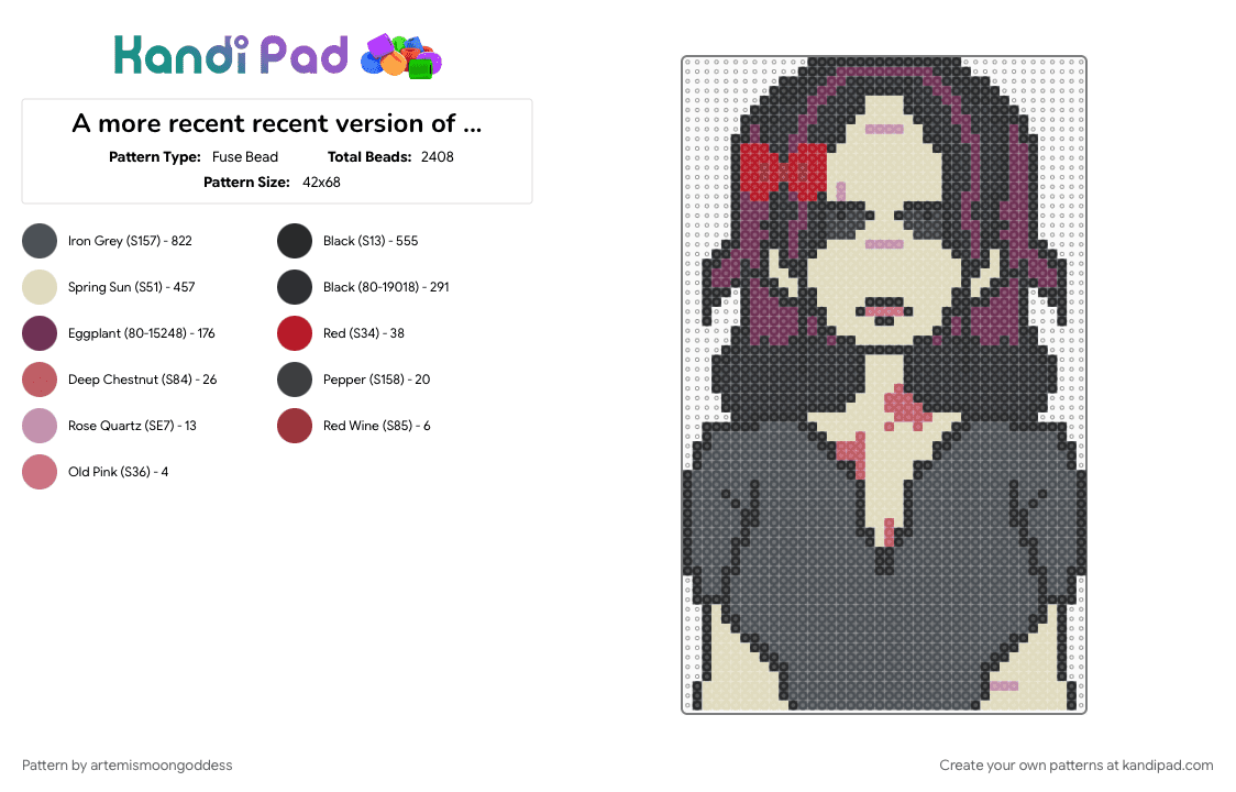 A more recent recent version of me! (Read desc) - Fuse Bead Pattern by lukas_wife on Kandi Pad - beige, love, makeover, me, mecore, purple, recent