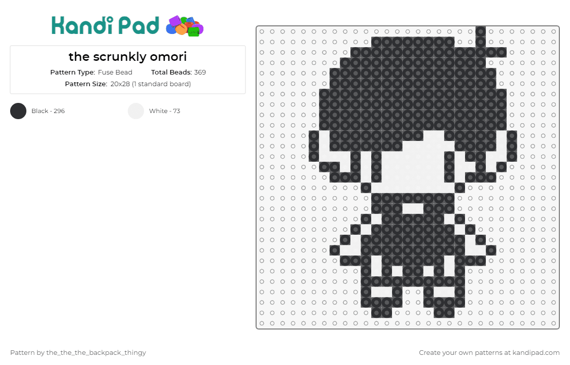 the scrunkly omori - Fuse Bead Pattern by the_the_the_backpack_thingy on Kandi Pad - video games,omori