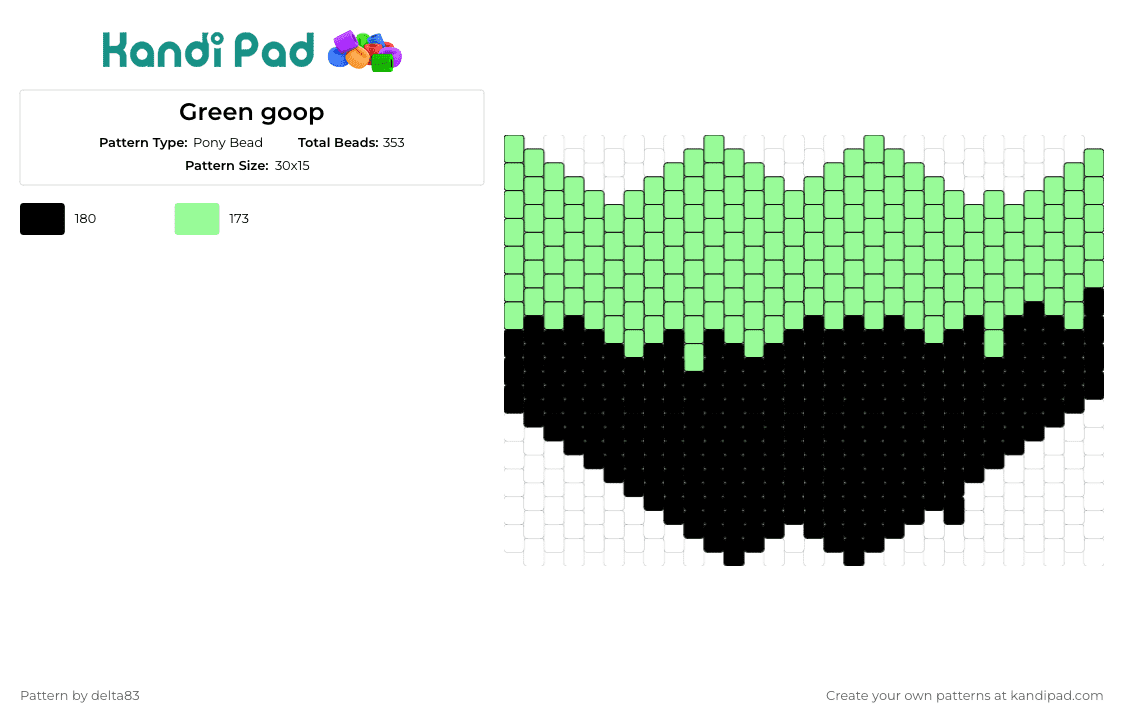 Green goop - Pony Bead Pattern by delta83 on Kandi Pad - drippy,gooey,slime,mask,neon,green