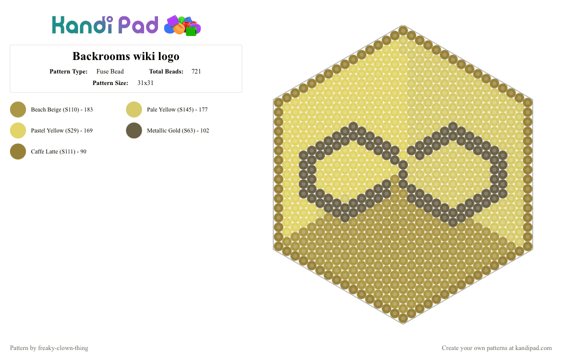 Backrooms wiki logo - Fuse Bead Pattern by freaky-clown-thing on Kandi Pad - gold,yellow,backrooms
