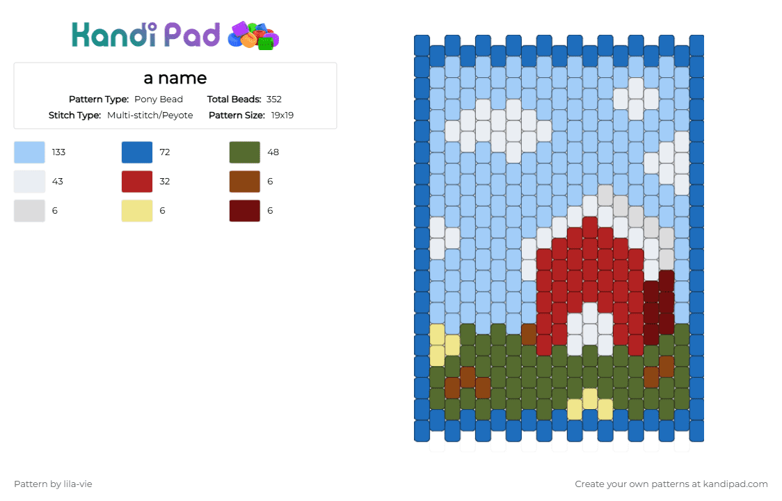 a name - Pony Bead Pattern by lila-vie on Kandi Pad - blue,light blue,gold