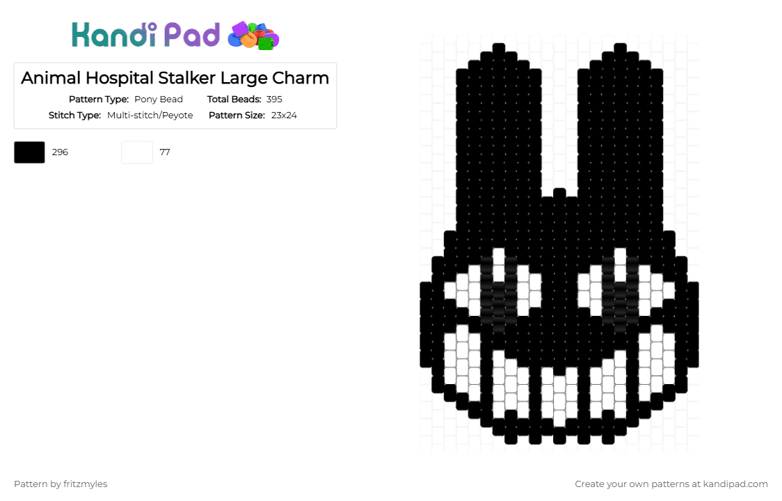 Animal Hospital Stalker Large Charm - Pony Bead Pattern by fritzmyles on Kandi Pad - animal hospital, black, creepy, horror, roblox, scary, stalker