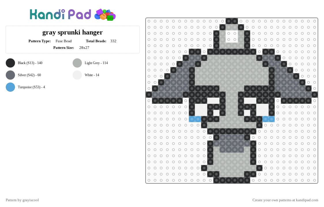 gray sprunki hanger - Fuse Bead Pattern by grayiscool on Kandi Pad - beige, gray