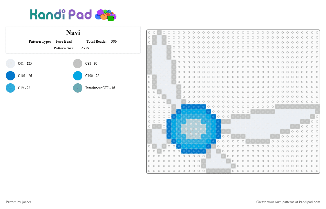 Navi - Fuse Bead Pattern by jaecer on Kandi Pad - beige, light blue