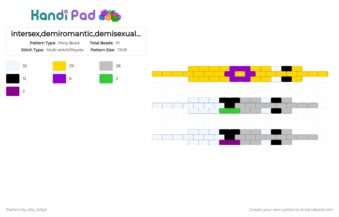 intersex,demiromantic,demisexual worms - Pony Bead Pattern by silly_billy3 on Kandi Pad - beige, yellow