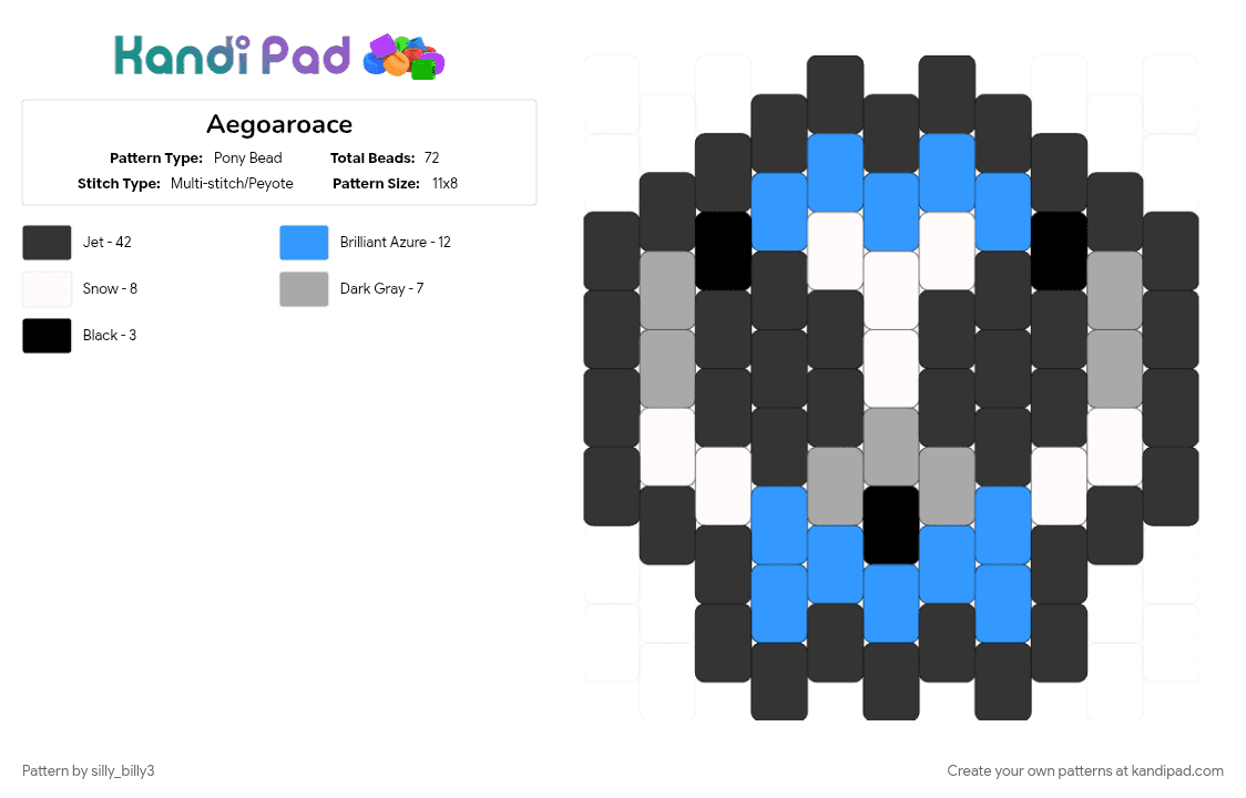 Aegoaroace - Pony Bead Pattern by silly_billy3 on Kandi Pad - 