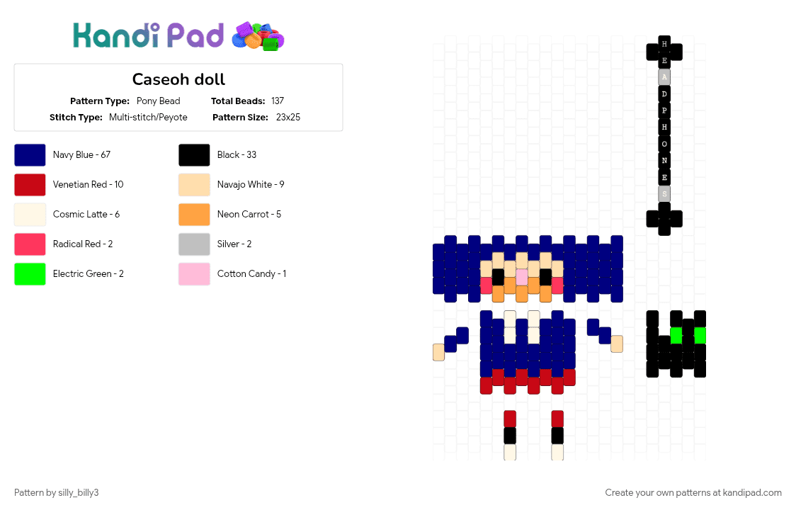 Caseoh doll - Pony Bead Pattern by silly_billy3 on Kandi Pad - caseoh, cute, doll, gamer, kitty, purple, streamer, video game, youtube