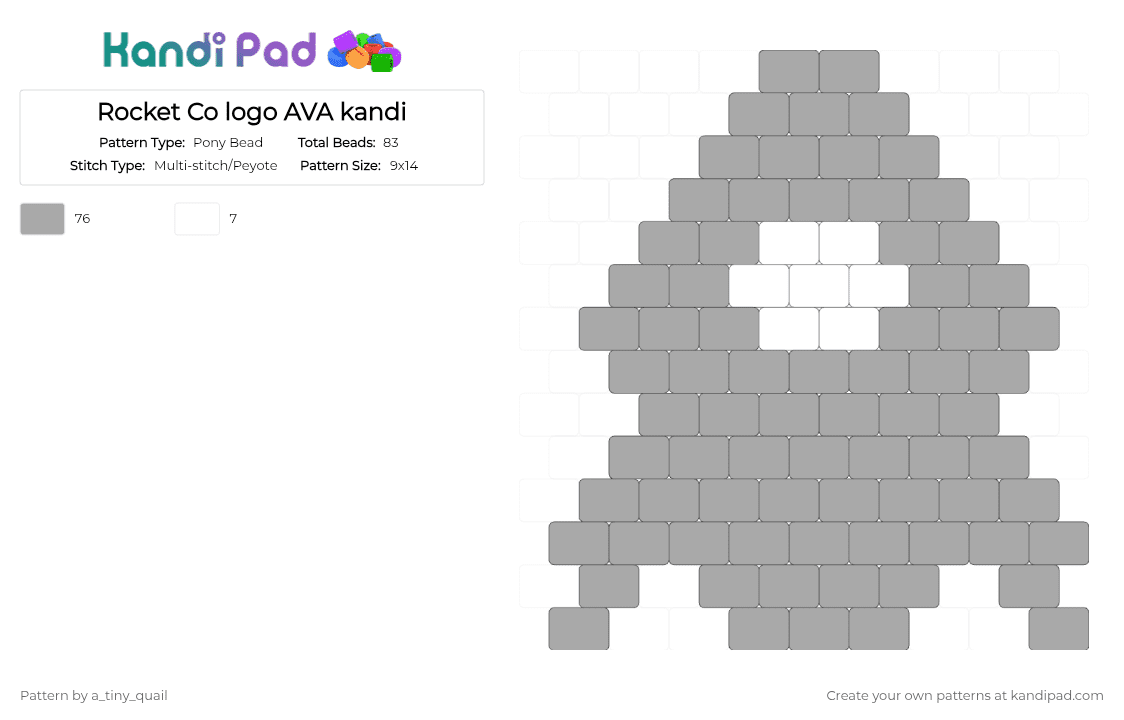 Rocket Co logo AVA kandi - Pony Bead Pattern by a_tiny_quail on Kandi Pad - beige