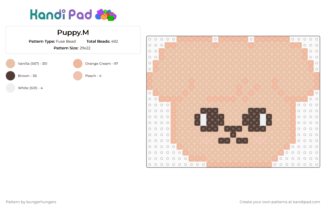 Puppy.M - Fuse Bead Pattern by bungerhungers on Kandi Pad - beige,straykids,skzoo,seungmin,puppym
