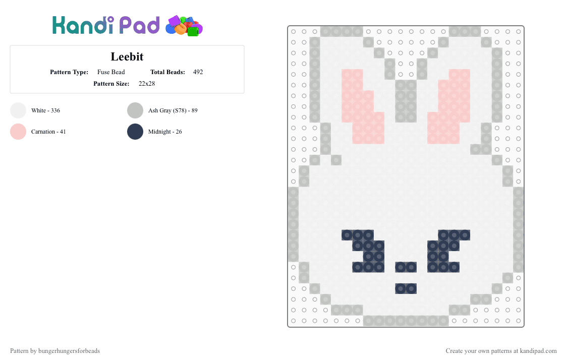Leebit - Fuse Bead Pattern by bungerhungersforbeads on Kandi Pad - white,beige,skzoo,leebit,leeknow,straykids