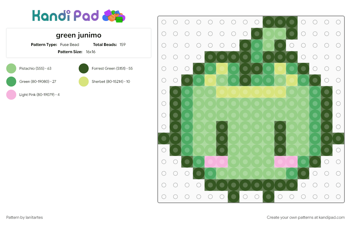 green junimo - Fuse Bead Pattern by lanitartes on Kandi Pad - gold, teal