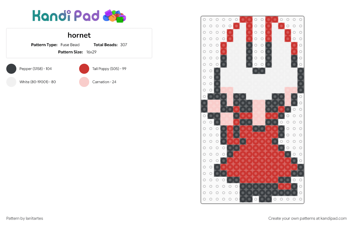 hornet - Fuse Bead Pattern by lanitartes on Kandi Pad - red