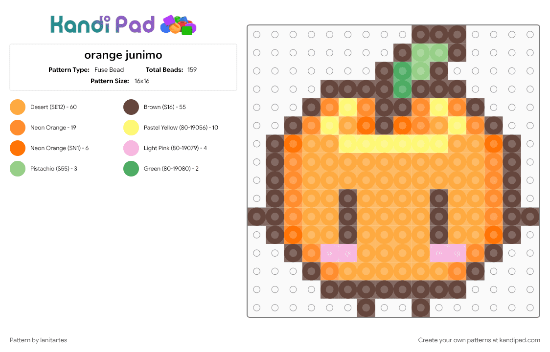 orange junimo - Fuse Bead Pattern by lanitartes on Kandi Pad - brown, orange