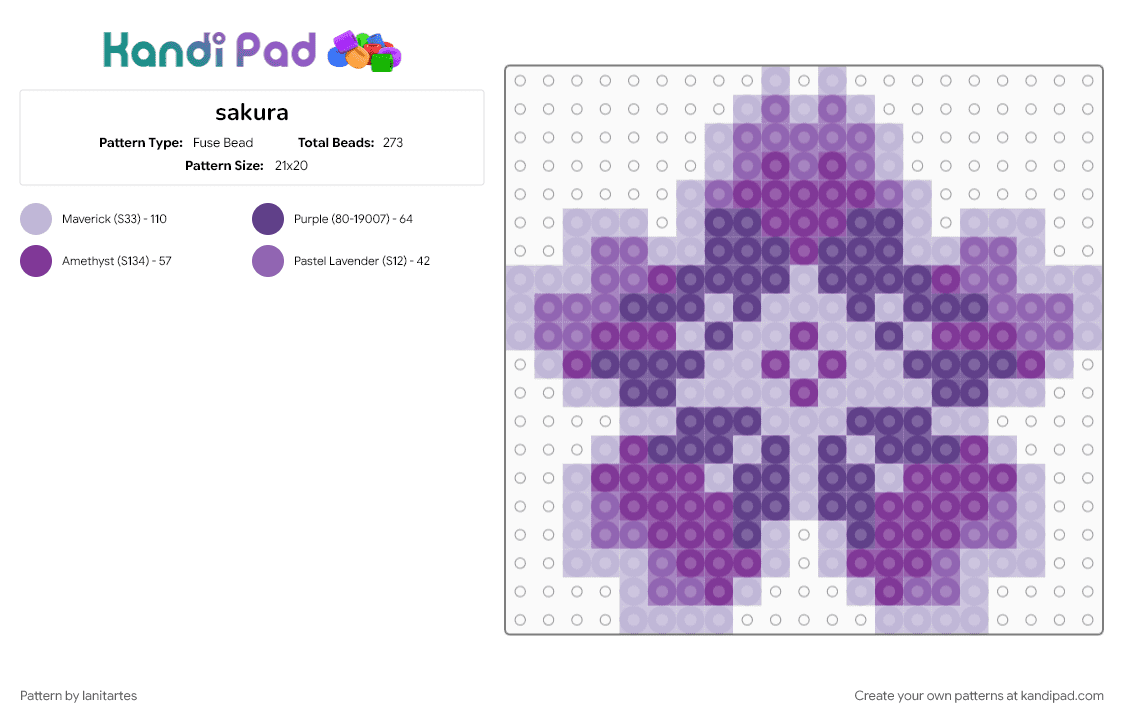 sakura - Fuse Bead Pattern by lanitartes on Kandi Pad - pink
