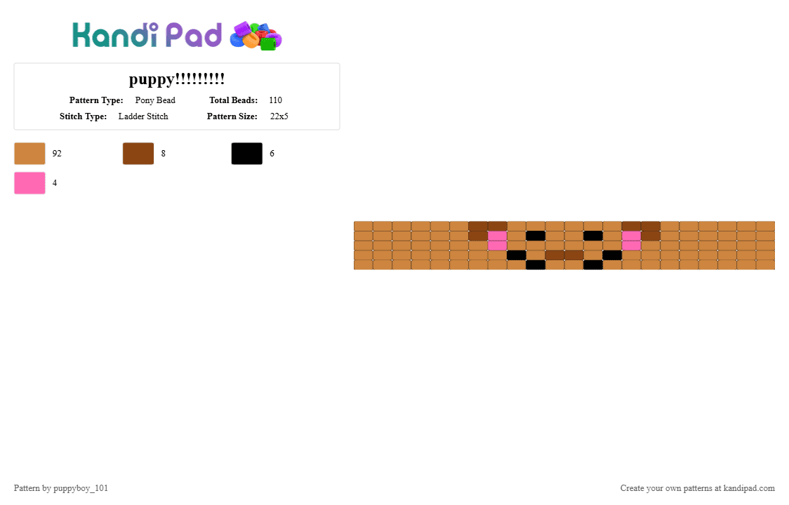 puppy!!!!!!!!! - Pony Bead Pattern by puppyboy_101 on Kandi Pad - orange