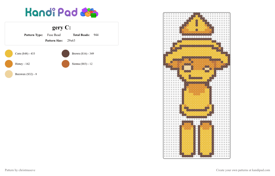 gery C: - Fuse Bead Pattern by christmaseve on Kandi Pad - brown,yellow