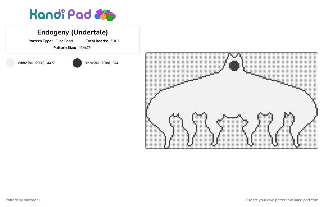 Endogeny (Undertale) - Fuse Bead Pattern by maxaronii on Kandi Pad - amalgamate, character, deltarune, dog, endogeny, game sprite, gaming, undertale, white