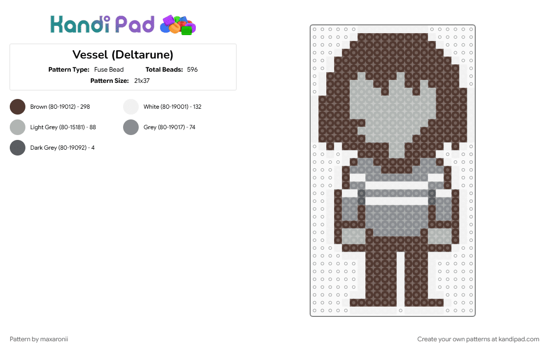 Vessel (Deltarune) Fuse Bead Pattern - Kandi Pad | Kandi Patterns, Fuse ...